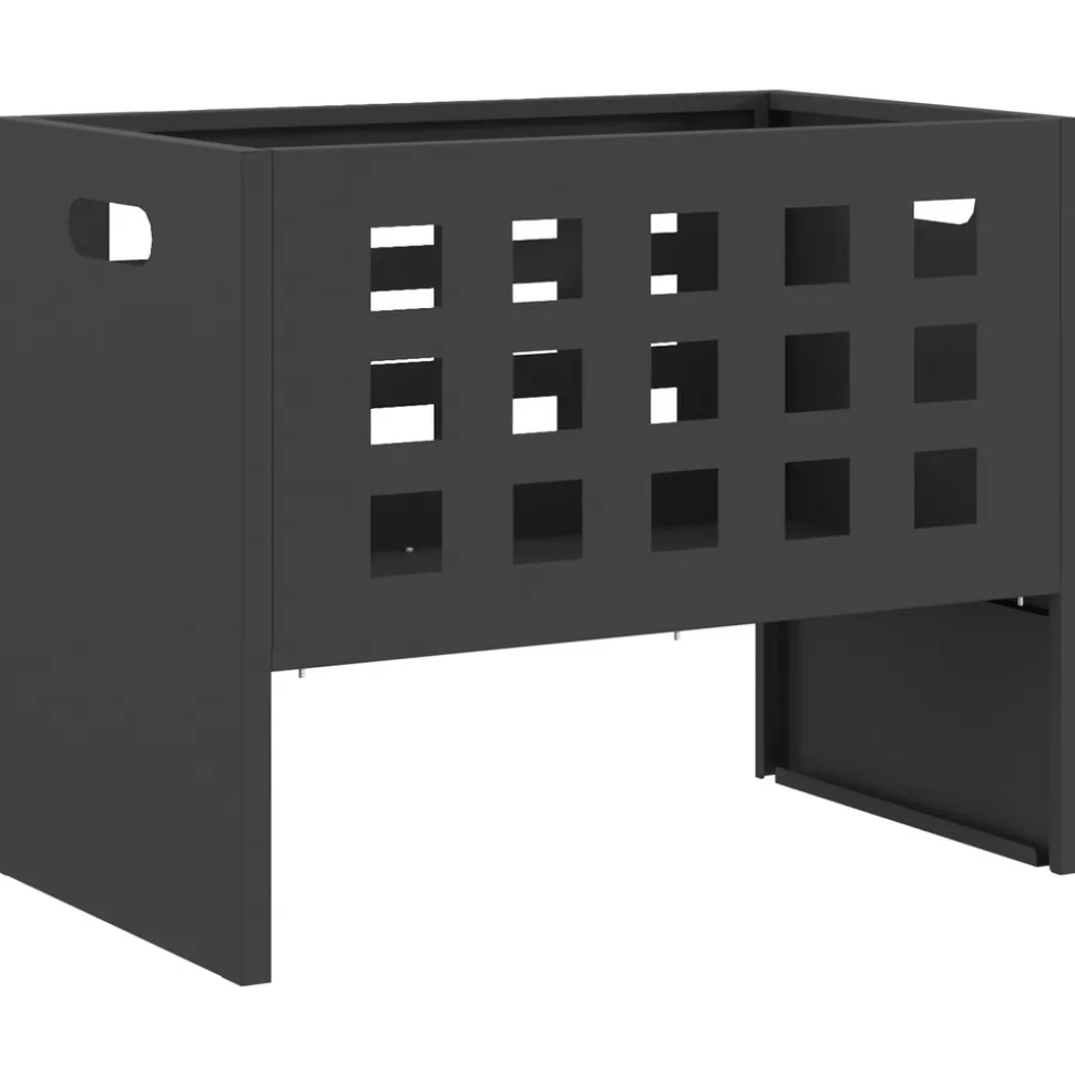 VIDAXL - Foyer rectangulaire noir 50x30x40 cm acier
