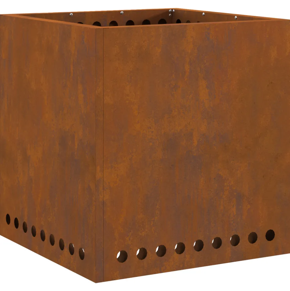 VIDAXL - Foyer sans fumée carré 48x48x50 cm en acier résistant aux intempéries