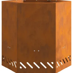 VIDAXL - Foyer sans fumée hexagonal 48x48x51 cm acier résistant aux intempéries