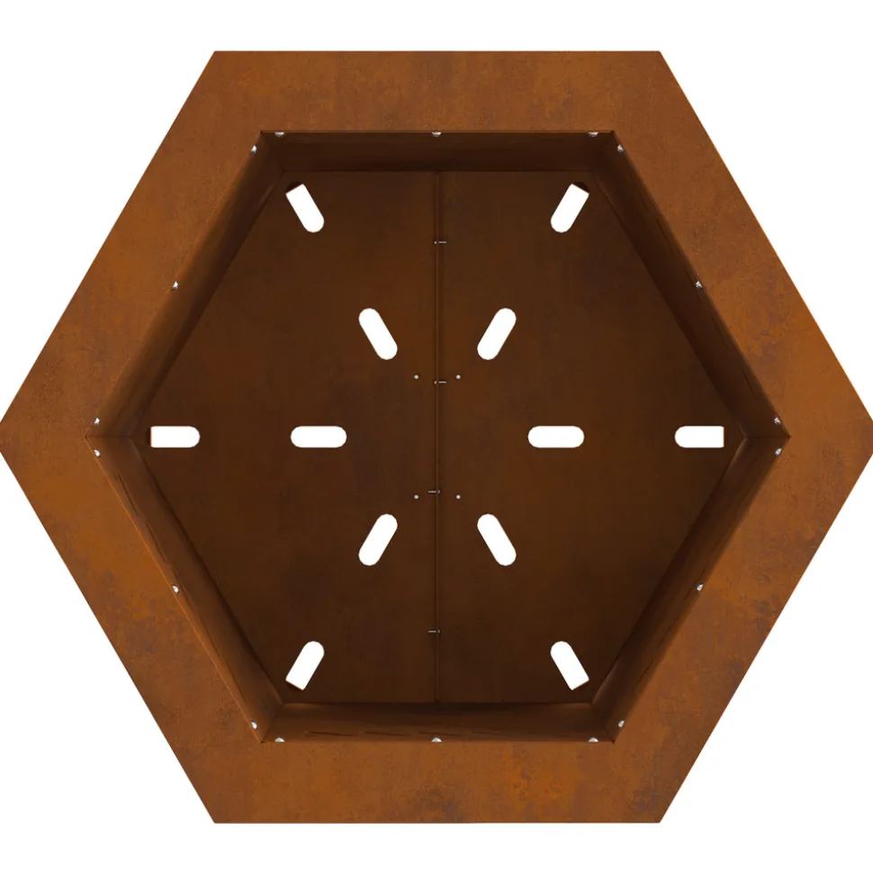 VIDAXL - Foyer sans fumée hexagonal 48x48x51 cm acier résistant aux intempéries