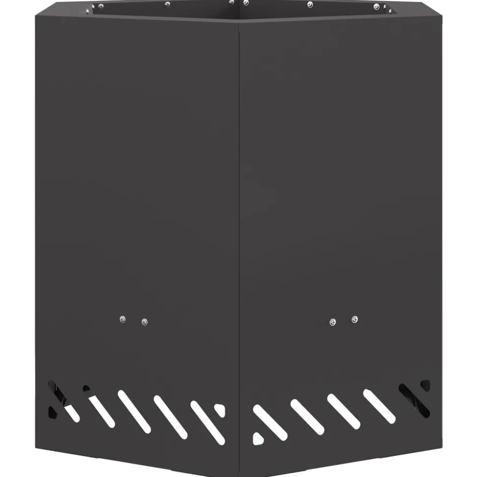 VIDAXL - Foyer sans fumée hexagonal noir 48x48x51 cm en acier