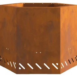 VIDAXL - Foyer sans fumée hexagonal 58x58x51 cm en acier résistant aux intempéries