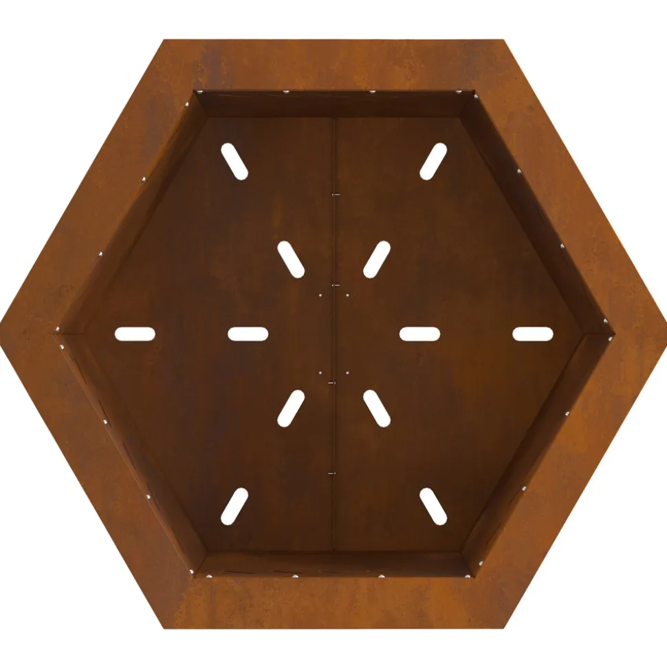 VIDAXL - Foyer sans fumée hexagonal 58x58x51 cm en acier résistant aux intempéries