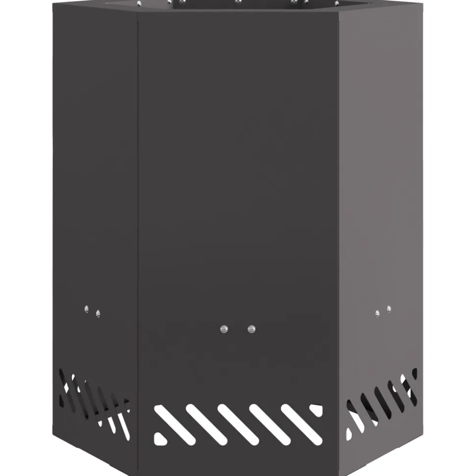 VIDAXL - Foyer sans fumée hexagonal noir 38x38x51 cm acier