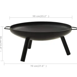 VIDAXL - Foyer 70x59x28 cm acier