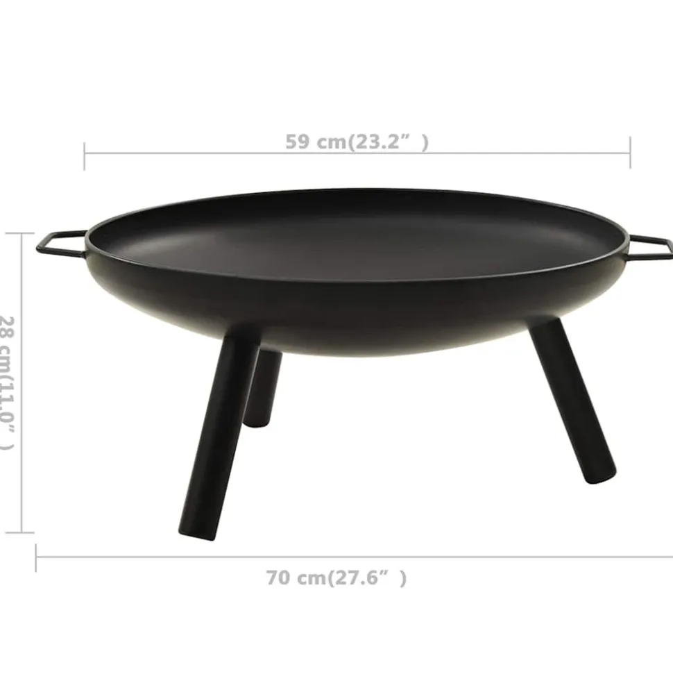 VIDAXL - Foyer 70x59x28 cm acier