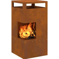 VIDAXL - Foyer 50x50x100 cm en acier résistant aux intempéries