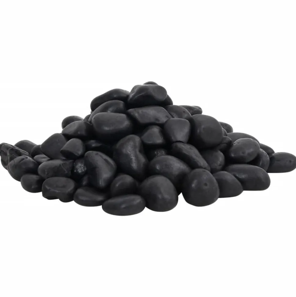 VIDAXL - Galets polis 10 kg noir 2-5 cm