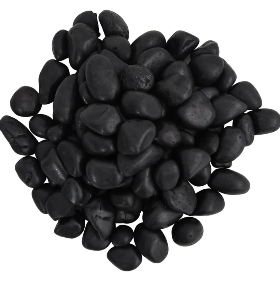 VIDAXL - Galets polis 10 kg noir 2-5 cm