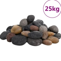 VIDAXL - Galets polis 25 kg multicolores 5-8 cm