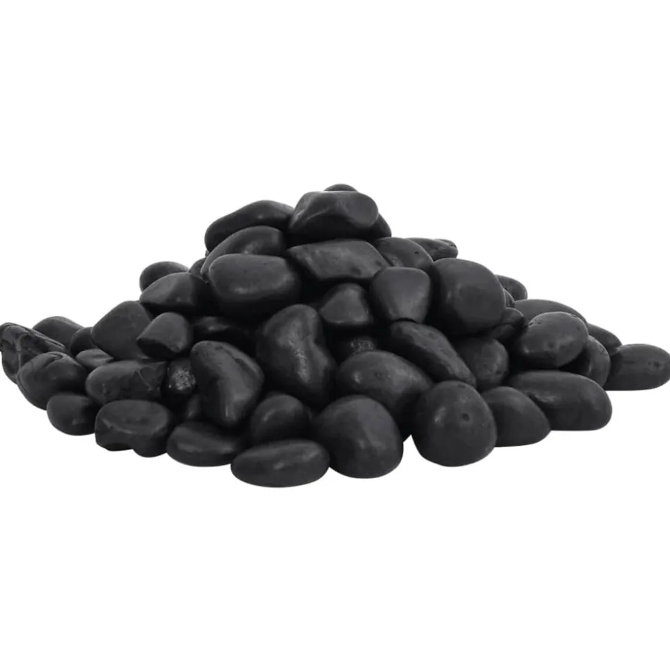 VIDAXL - Galets polis 25 kg noir 2-5 cm
