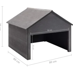 VIDAXL - Garage pour tondeuse à gazon gris 80x80x70 cm wpc