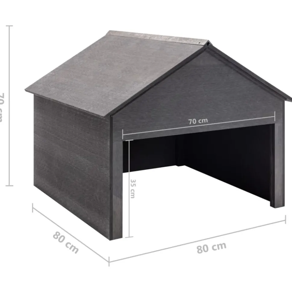 VIDAXL - Garage pour tondeuse à gazon gris 80x80x70 cm wpc