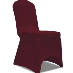 VIDAXL - Housse bordeaux extensible pour chaise 6 pièces
