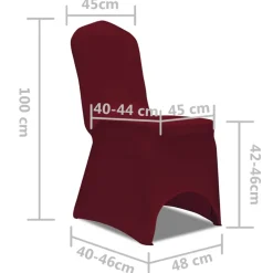 VIDAXL - Housse bordeaux extensible pour chaise 6 pièces