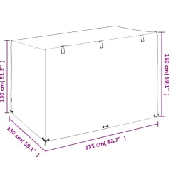 VIDAXL - Housse de balancelle 12 艙illets 215x150x130/150 cm pe