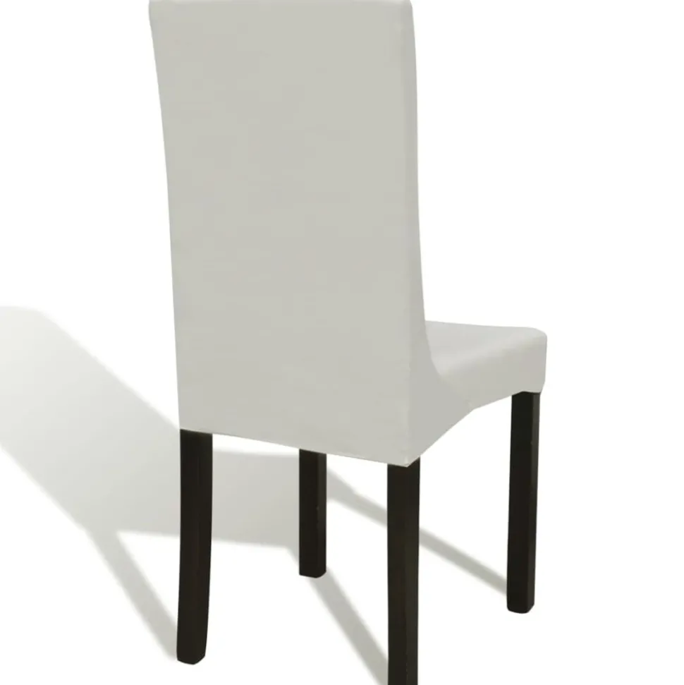 VIDAXL - Housse de chaise droite extensible 4 pcs crème
