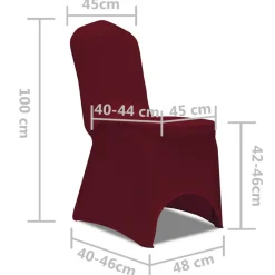 VIDAXL - Housse de chaise extensible 4 pcs bordeaux