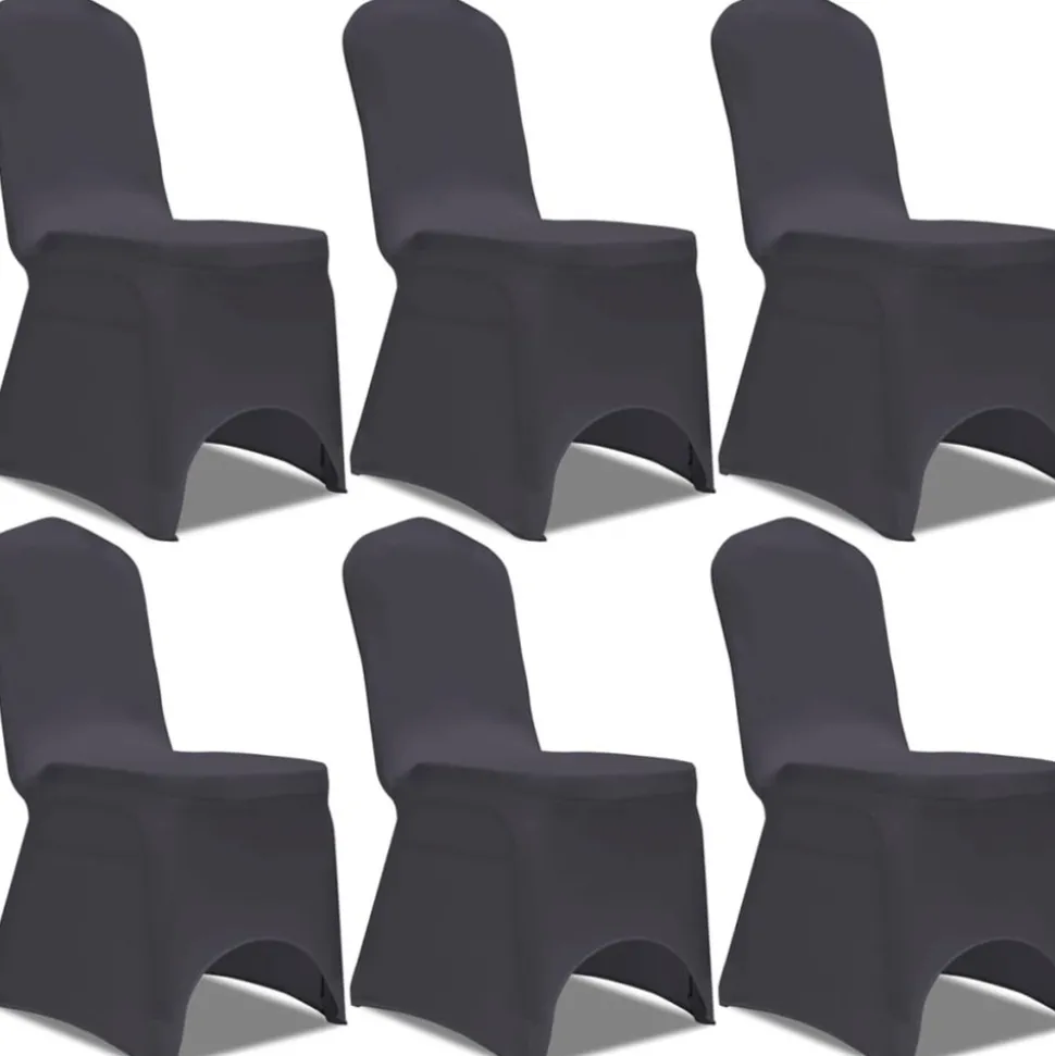 VIDAXL - Housse de chaise extensible 6 pcs anthracite