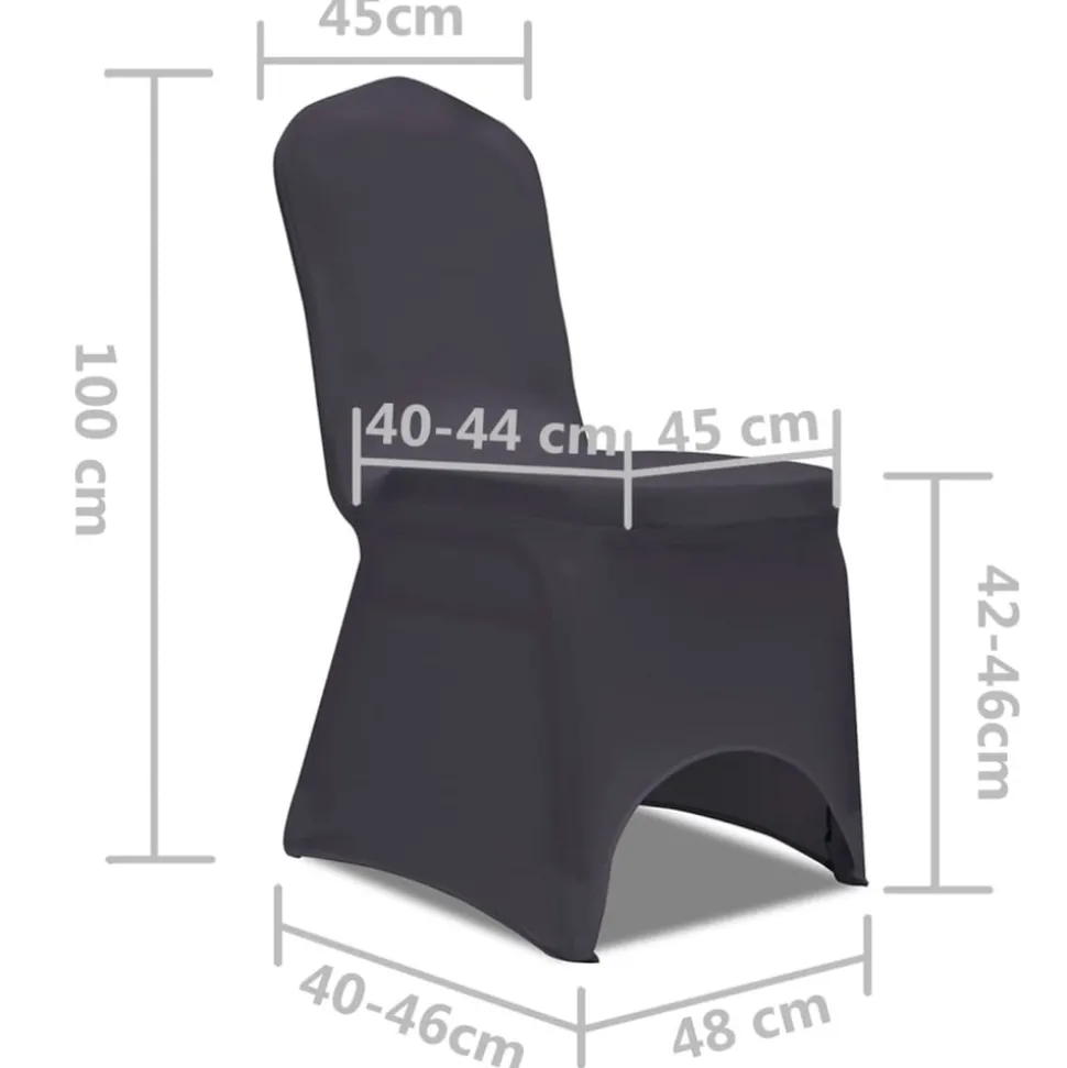VIDAXL - Housse de chaise extensible 6 pcs anthracite