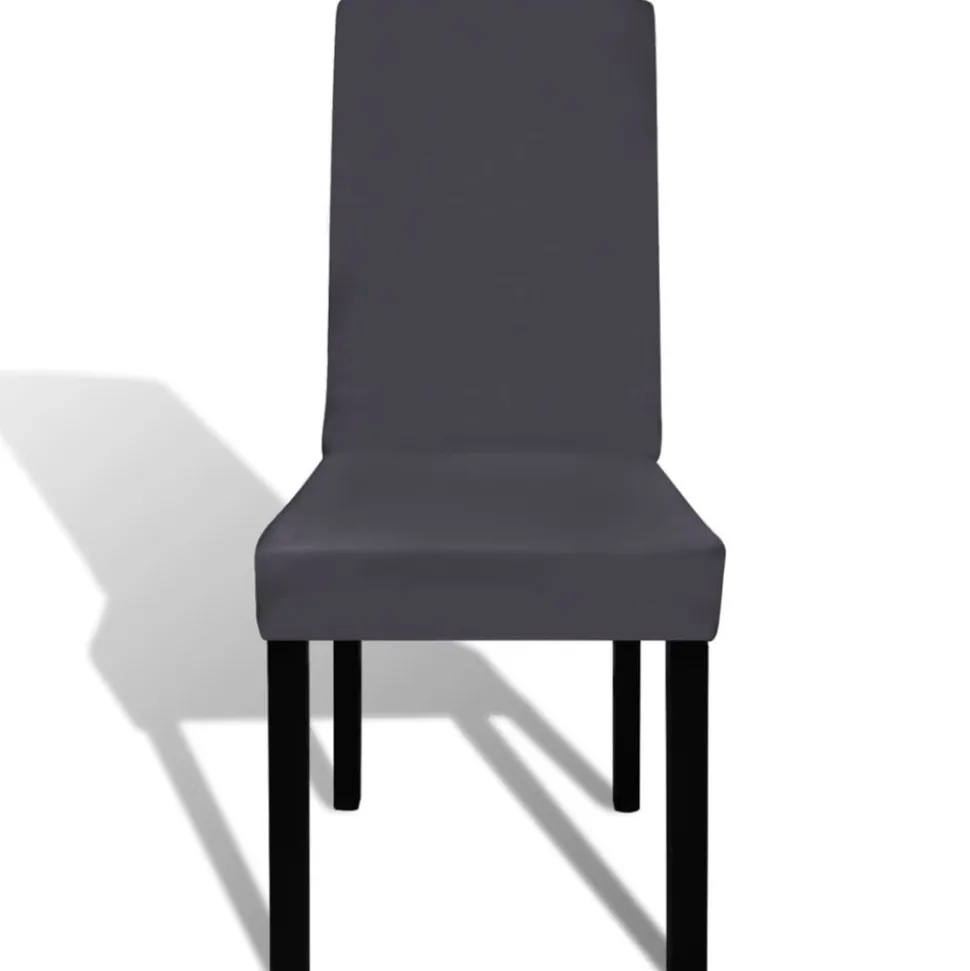 VIDAXL - Housse de chaise droite extensible 4 pcs anthracite