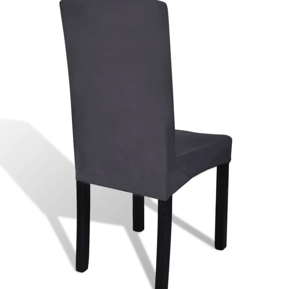 VIDAXL - Housse de chaise droite extensible 4 pcs anthracite