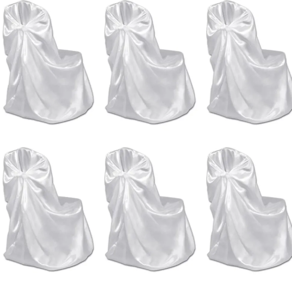 VIDAXL - Housse de chaise blanche pour le banquet de mariage 6 pièces