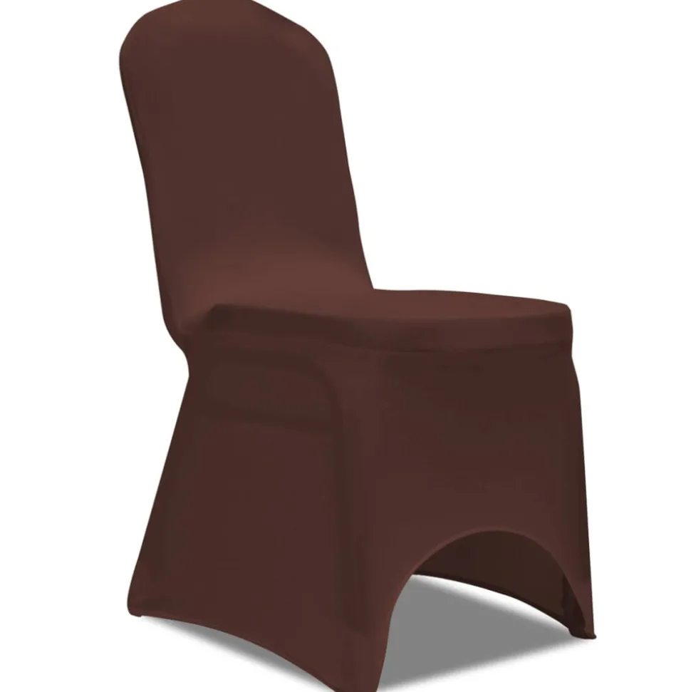 VIDAXL - Housse de chaise extensible 6 pcs marron