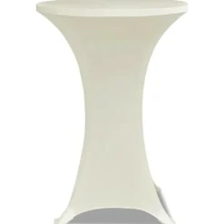 VIDAXL - Housse de table ø 80 cm crème extensible 2 pcs