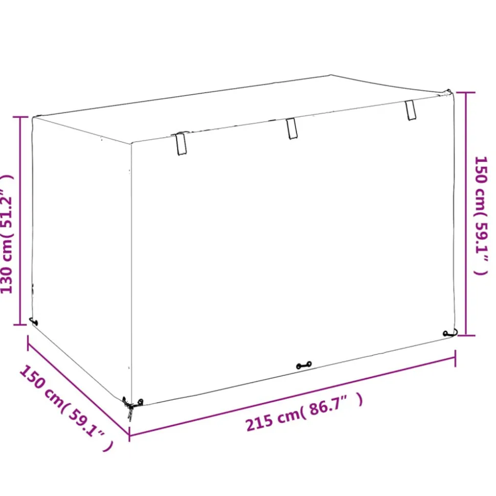 VIDAXL - Housses de balancelle 2 pcs 12 艙illets 215x150x130/150 cm pe