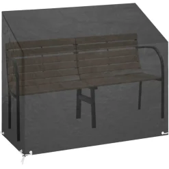 VIDAXL - Housses de banc de jardin 2 pcs 8 艙illets 160x70x70/88 cm pe