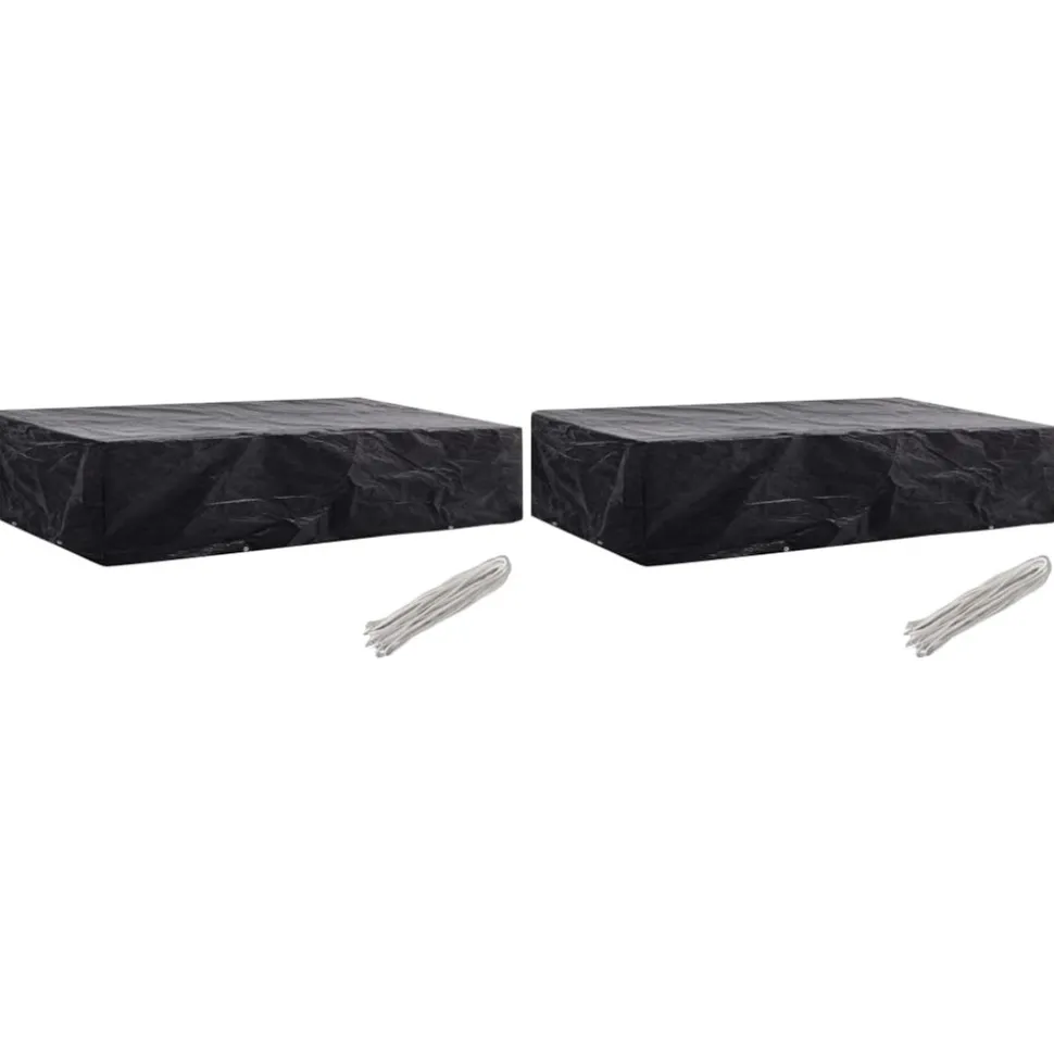 VIDAXL - Housses de chaise de jardin 8 艙illets 2 pcs 218 x 77 x 55 cm