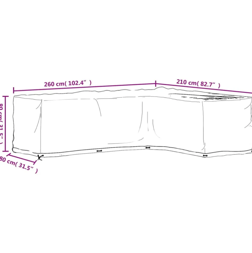 VIDAXL - Housses de salon de jardin en forme de l 2 pcs 16 艙illets
