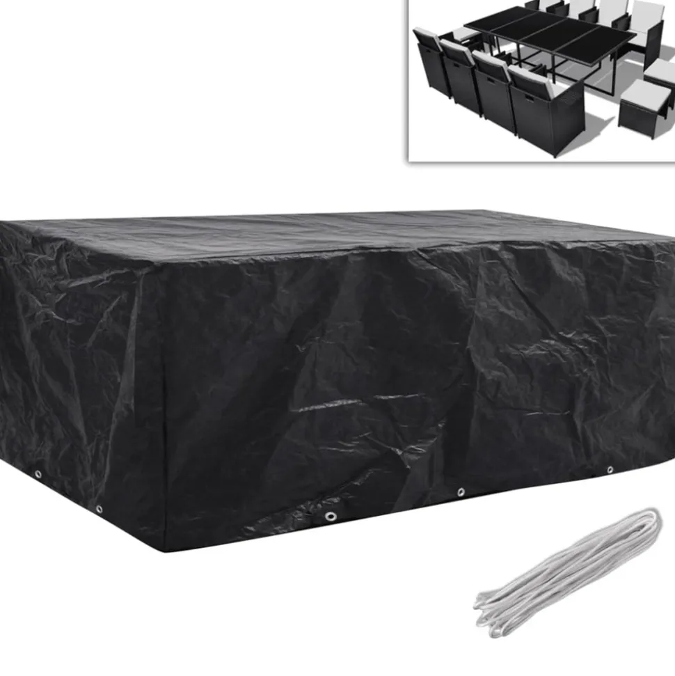 VIDAXL - Housses de salon de jardin 2 pcs rotin 10 艙illets 229 x 113 cm