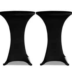 VIDAXL - Housses élastiques de table ø 80 cm noir 2 pcs