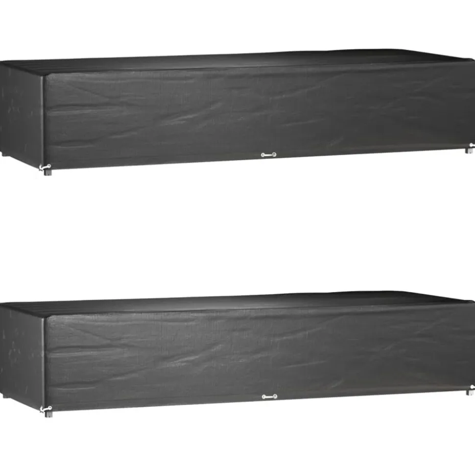 VIDAXL - Housses pour chaise longue 2 pcs 12 艙illets 205x75x40 cm pe