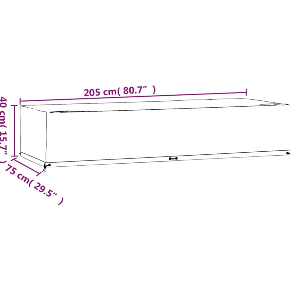 VIDAXL - Housses pour chaise longue 2 pcs 12 艙illets 205x75x40 cm pe