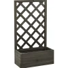 VIDAXL - Jardinière à treillis de jardin gris 50x25x90 cm bois de sapin