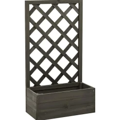 VIDAXL - Jardinière à treillis de jardin gris 50x25x90 cm bois de sapin