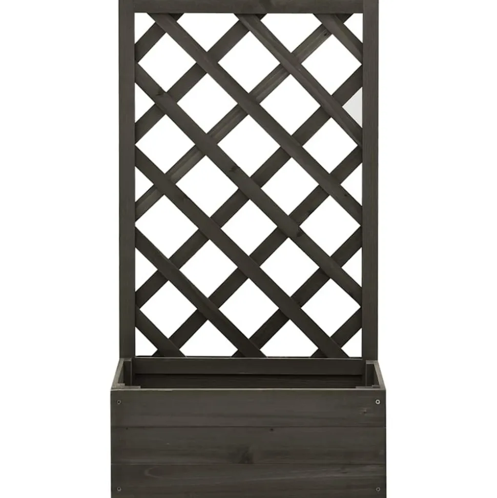 VIDAXL - Jardinière à treillis de jardin gris 50x25x90 cm bois de sapin