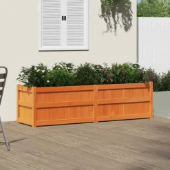 VIDAXL - Jardinière cire marron 180x50x50 cm bois de pin massif
