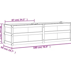 VIDAXL - Jardinière cire marron 180x50x50 cm bois de pin massif