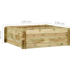 VIDAXL - Jardinière pour légumes bois de pin imprégné 120x120x40 cm
