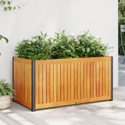 VIDAXL - Jardinière 85x45x44 cm bois massif d'acacia et acier