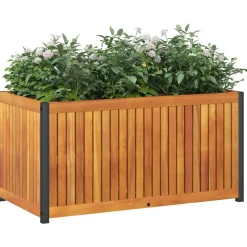 VIDAXL - Jardinière 85x45x44 cm bois massif d'acacia et acier