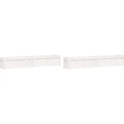 VIDAXL - Jardinières 2 pcs blanc bois de pin massif