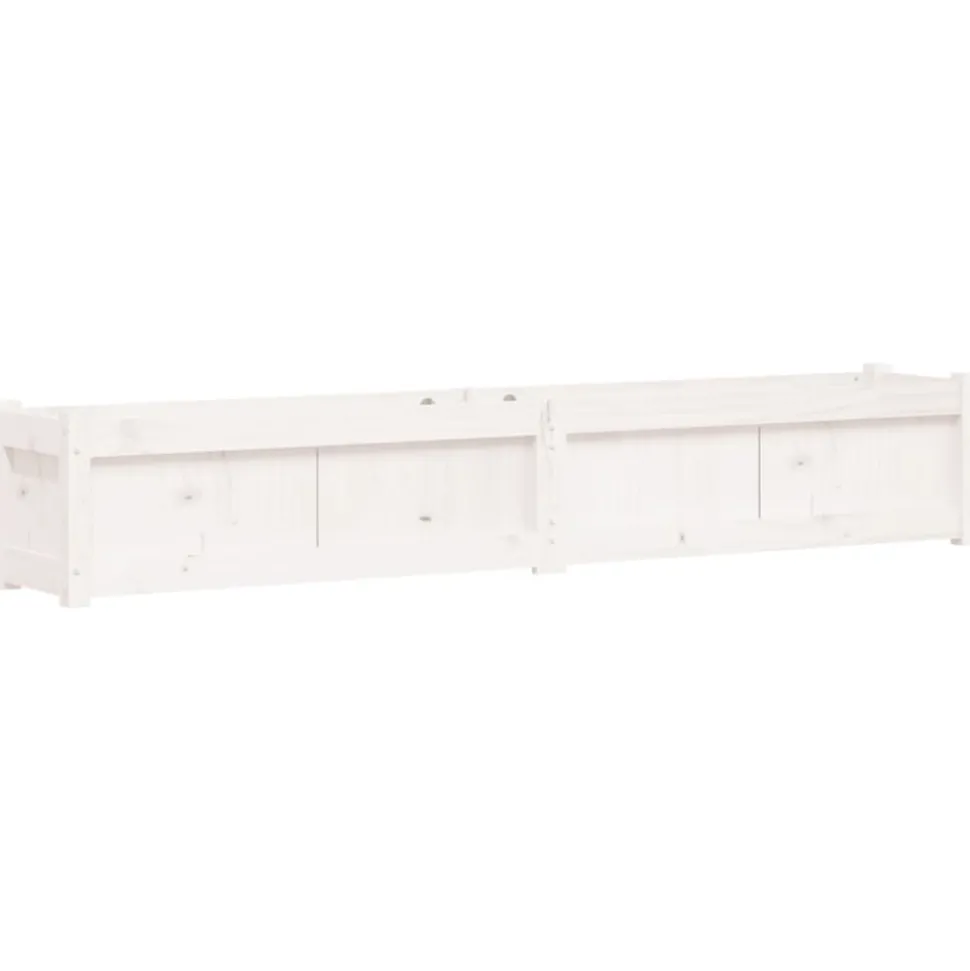 VIDAXL - Jardinières 2 pcs blanc bois de pin massif