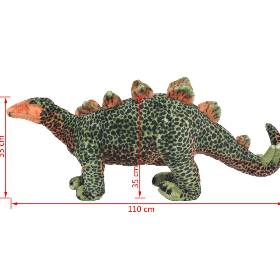 VIDAXL - Jouet en peluche dinosaure stegosaurus vert et orange xxl