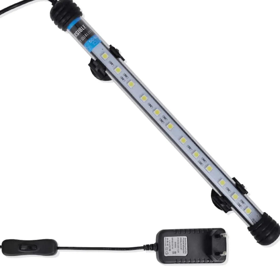 VIDAXL - Lampe led d'aquarium 28 cm blanc