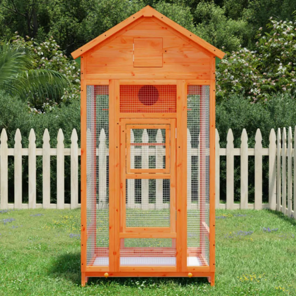 VIDAXL - Maison à oiseaux marron 91,5x53x170 cm bois massif de pin